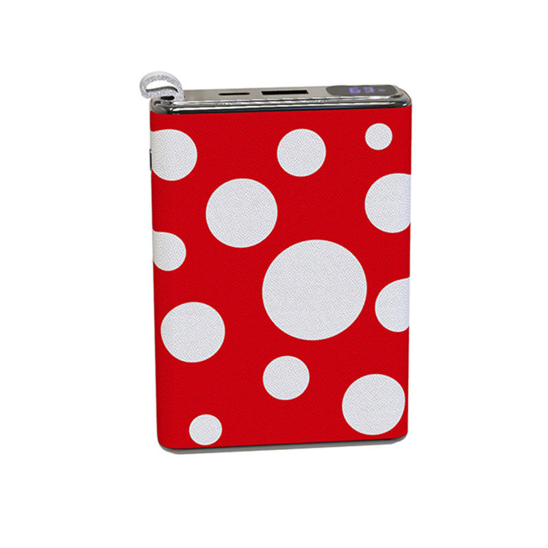 লাল PD20W পাওয়ার ব্যাংক আল্ট্রা স্লিম 10000mah পকেট মিনি টাইপ চামড়া শেল
